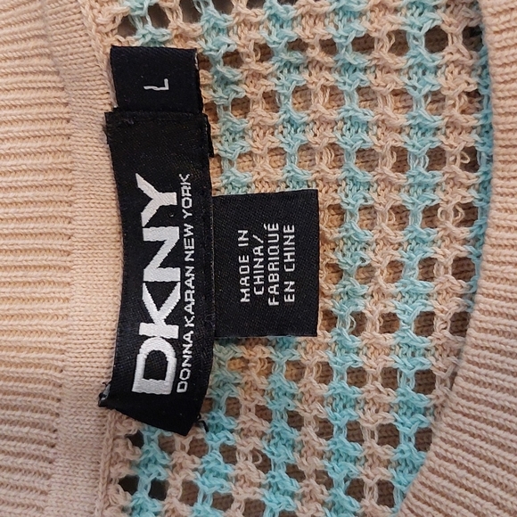 DKNY crew neck pullover sweater 100% cotton Women's size large - Picture 3 of 4